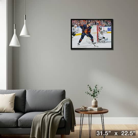 Connor McDavid Edmonton Oilers Framed 20" x 29" Canvas vs Los Angeles Kings 31.5" x 22.5"